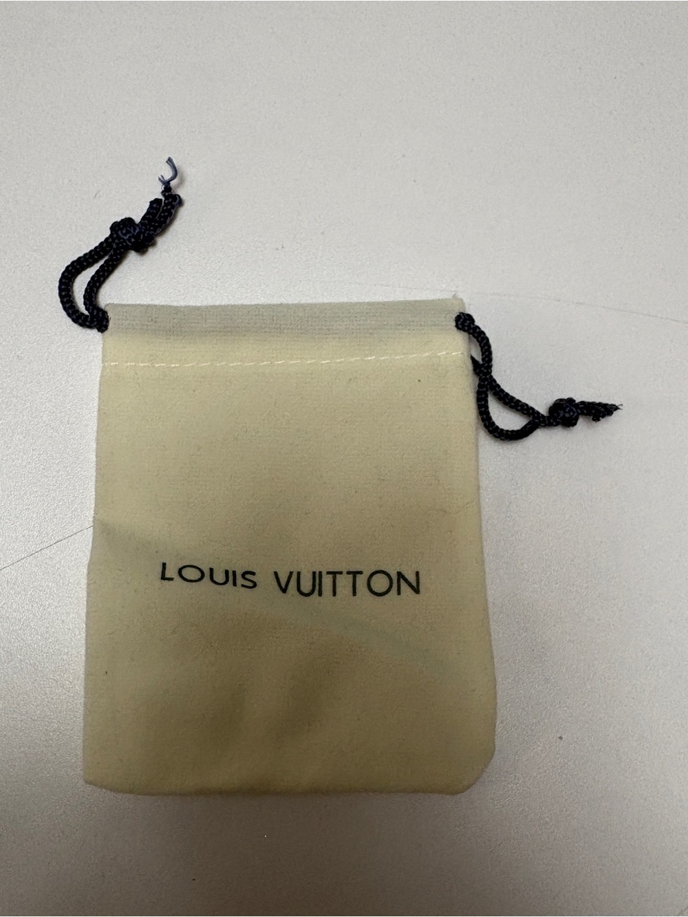 Louis Vuitton Cream and Black Drawstring Pouch